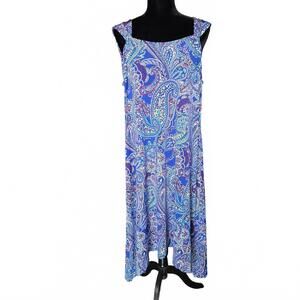 Chicos Women's Vibrant Paisley Midi Shift Dress XL (16) Resort Wear